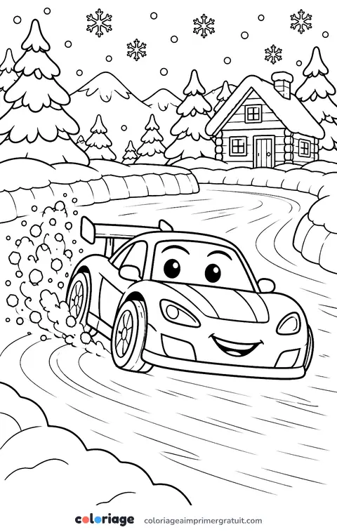 Coloriage course sur la glace
