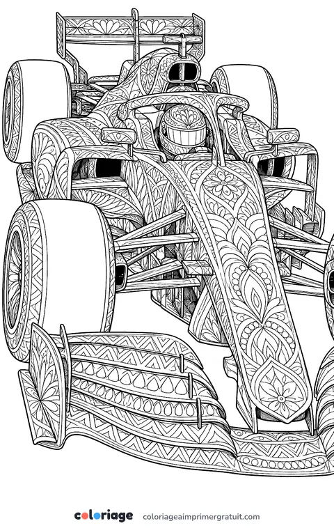 Coloriage monoplace détaillée