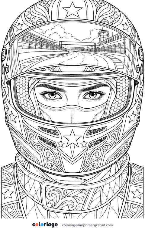 Coloriage portrait de pilote