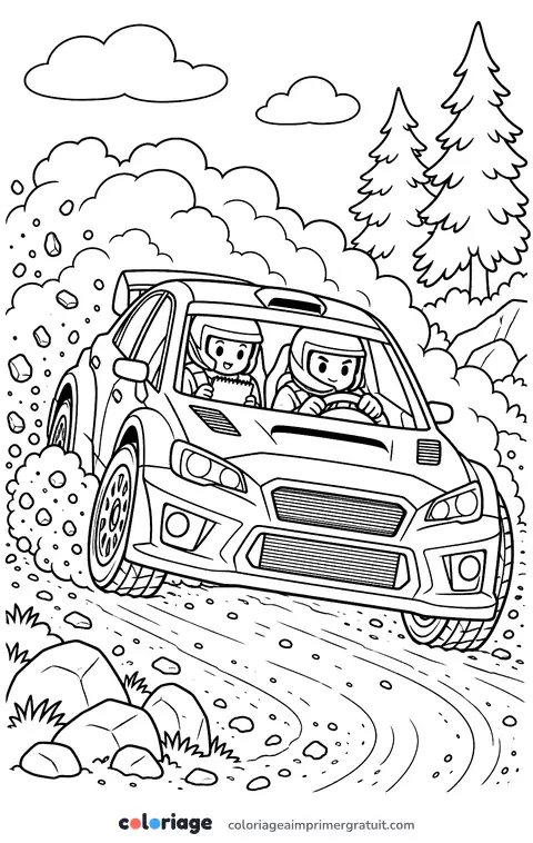 Coloriage voiture de rallye