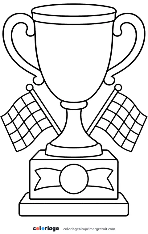 Coloriage trophée de la course
