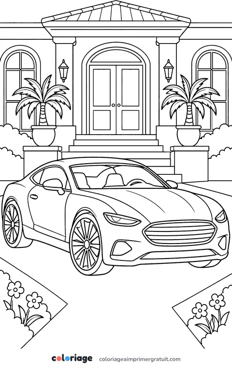 Coloriage voiture de luxe