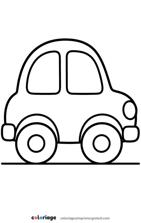 Coloriage petite voiture ronde
