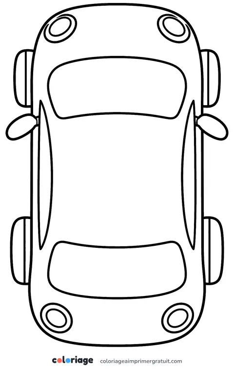 Coloriage voiture vue de dessus